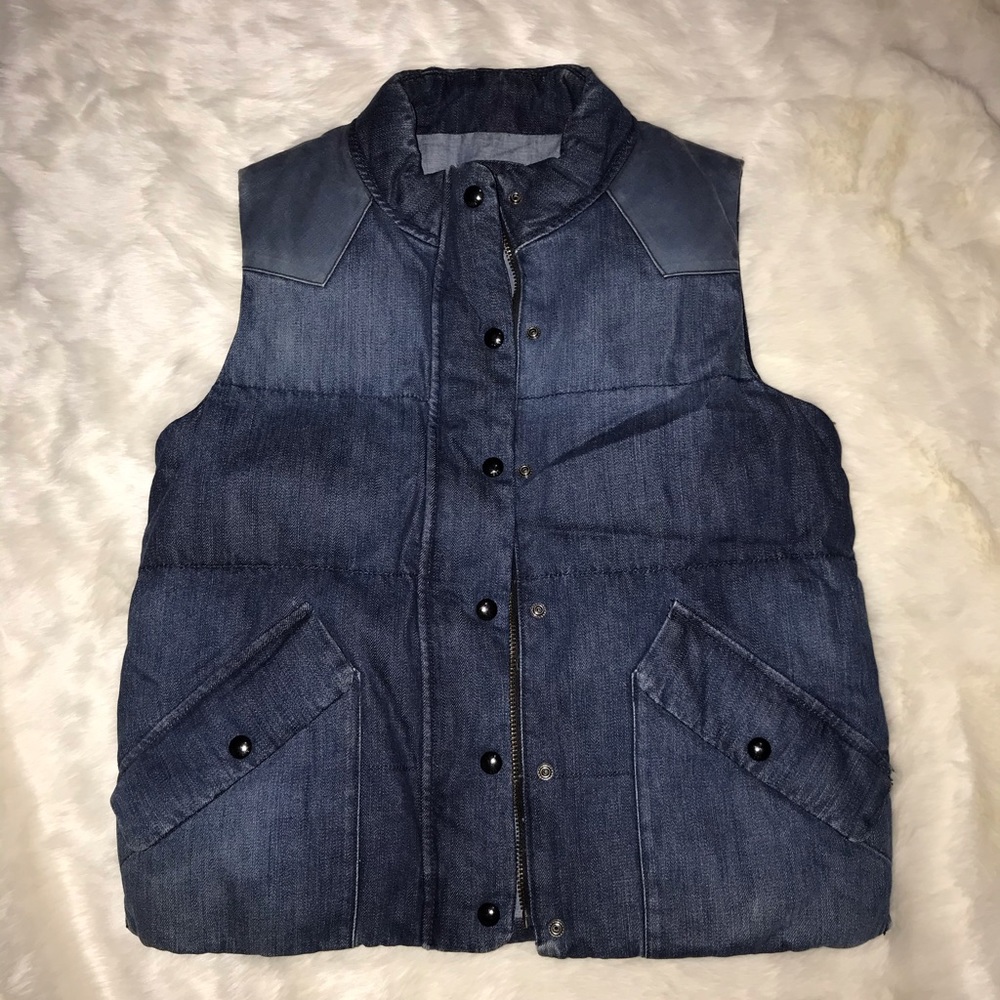 Gap jean puffer vest size M